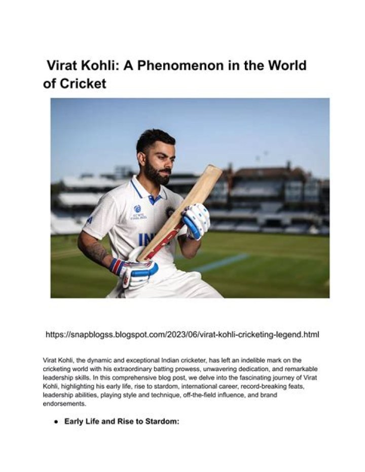 A Journey Of Cricket, Endorsements, And Financial Prowess
